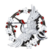 Brosche mit Emaille und Zirkonia Bild 1