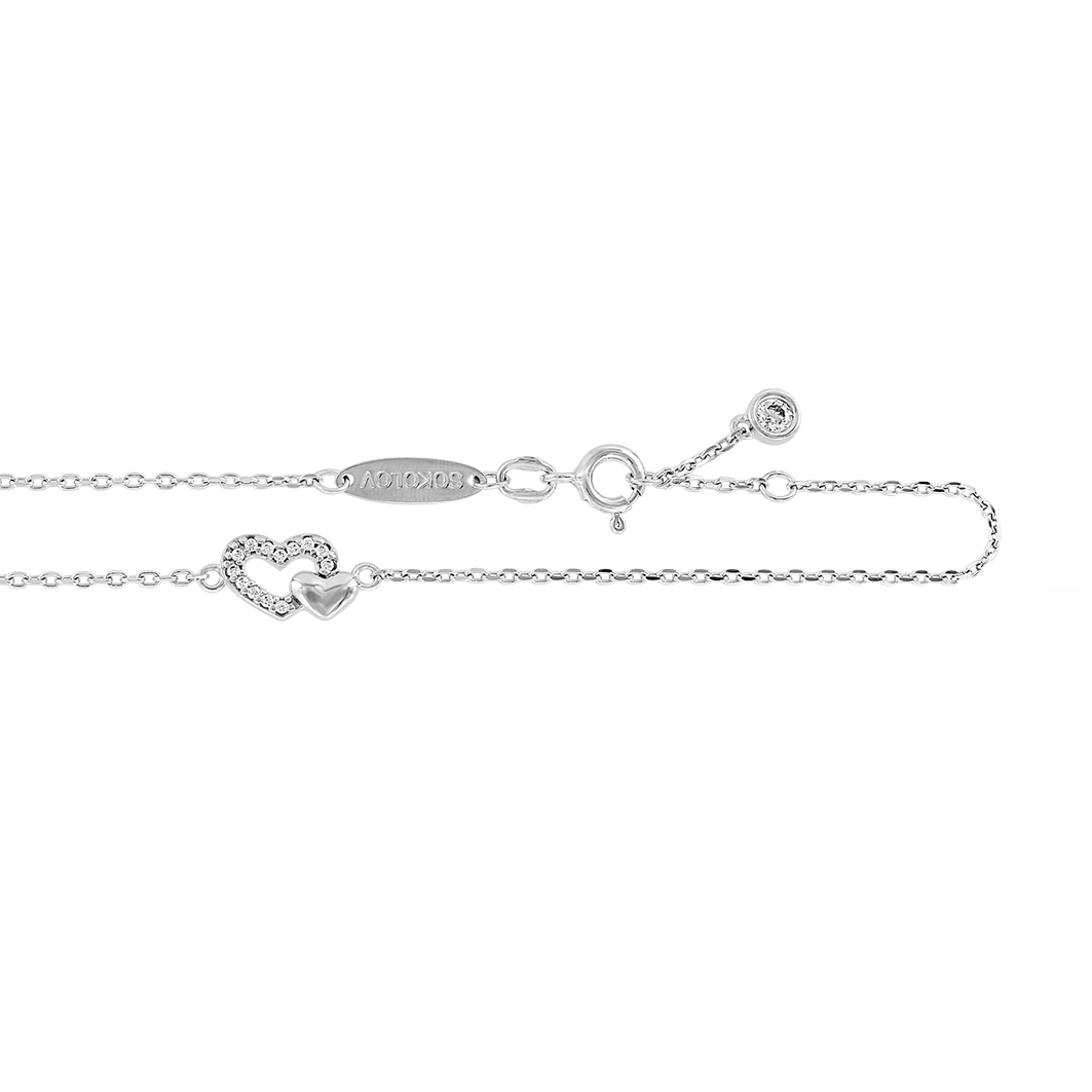 Fußkette "Herz" mit Zirkonia Bild 1