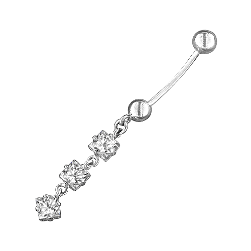 Bauchpiercing mit Zirkonia Bild 1