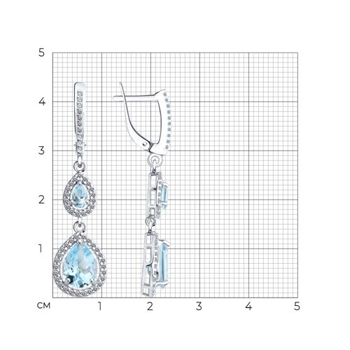 Ohrringe mit Topasen Sky und Zirkonia Bild 3