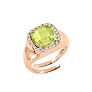 Damenring mit Peridot und Zirkonia Bild 1