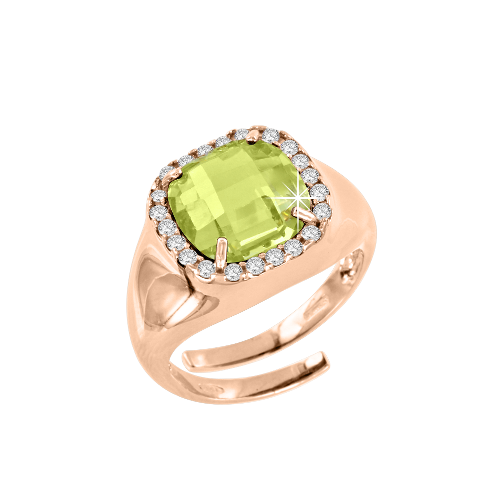 Damenring mit Peridot und Zirkonia Bild 1