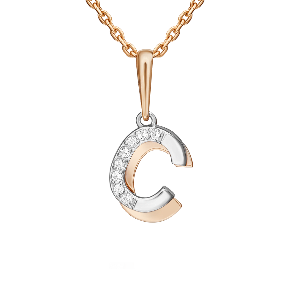 Buchstabenanhänger "C" mit Zirkonia Bild 1
