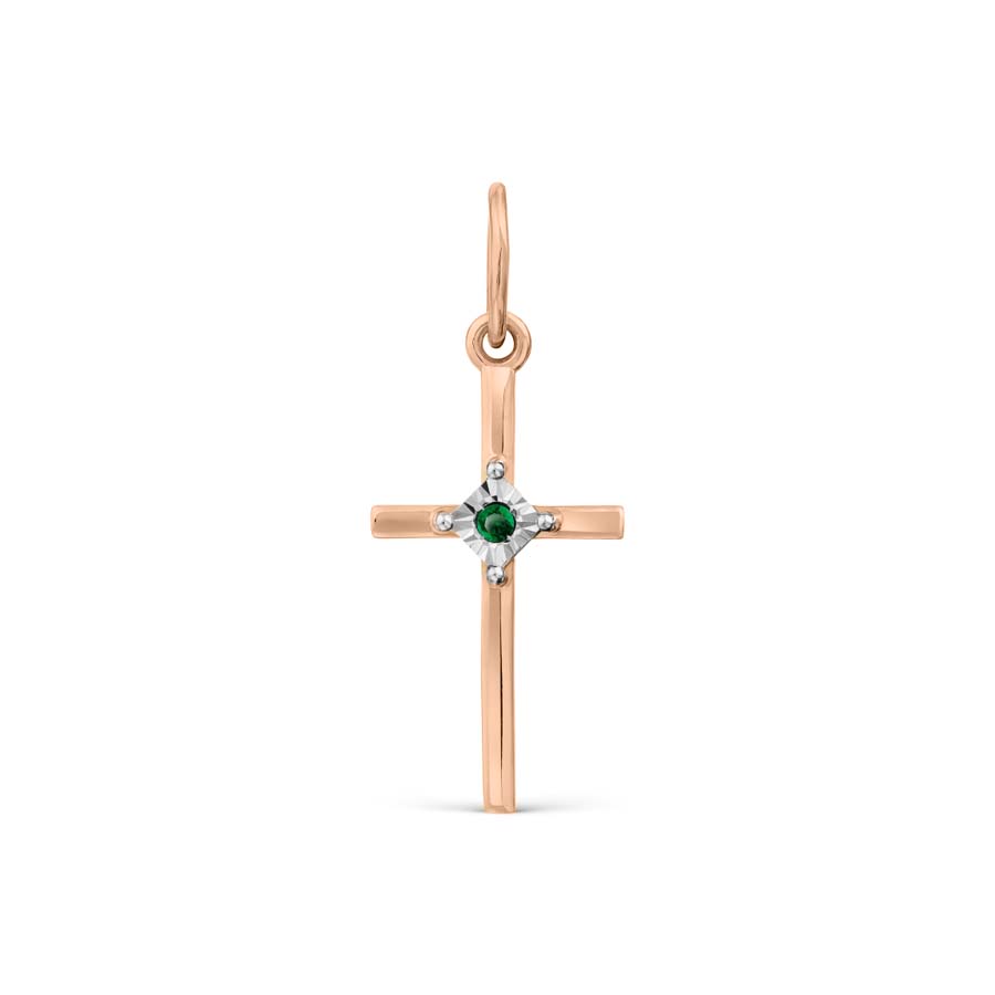 Anhänger - Kreuz mit Smaragd Bild 1