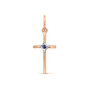 Anhänger - Kreuz mit Saphir Bild 1