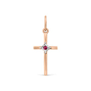 Anhänger - Kreuz mit Rubin Bild 1