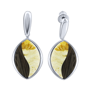 Ohrstecker mit Milchbernstein und schwarzer Eiche Bild 1