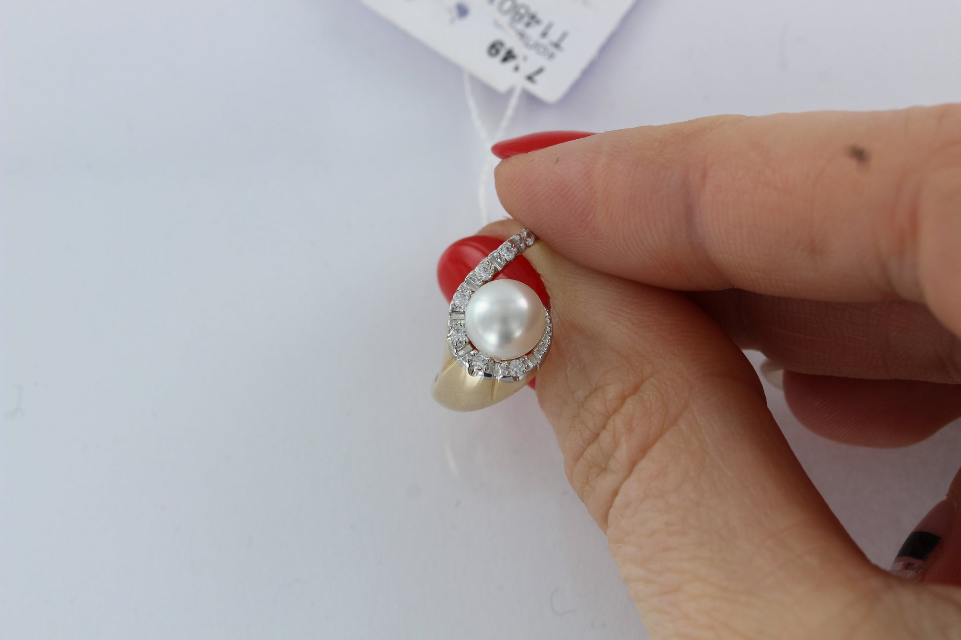 Damenring mit Perle und Zirkonia Bild 3