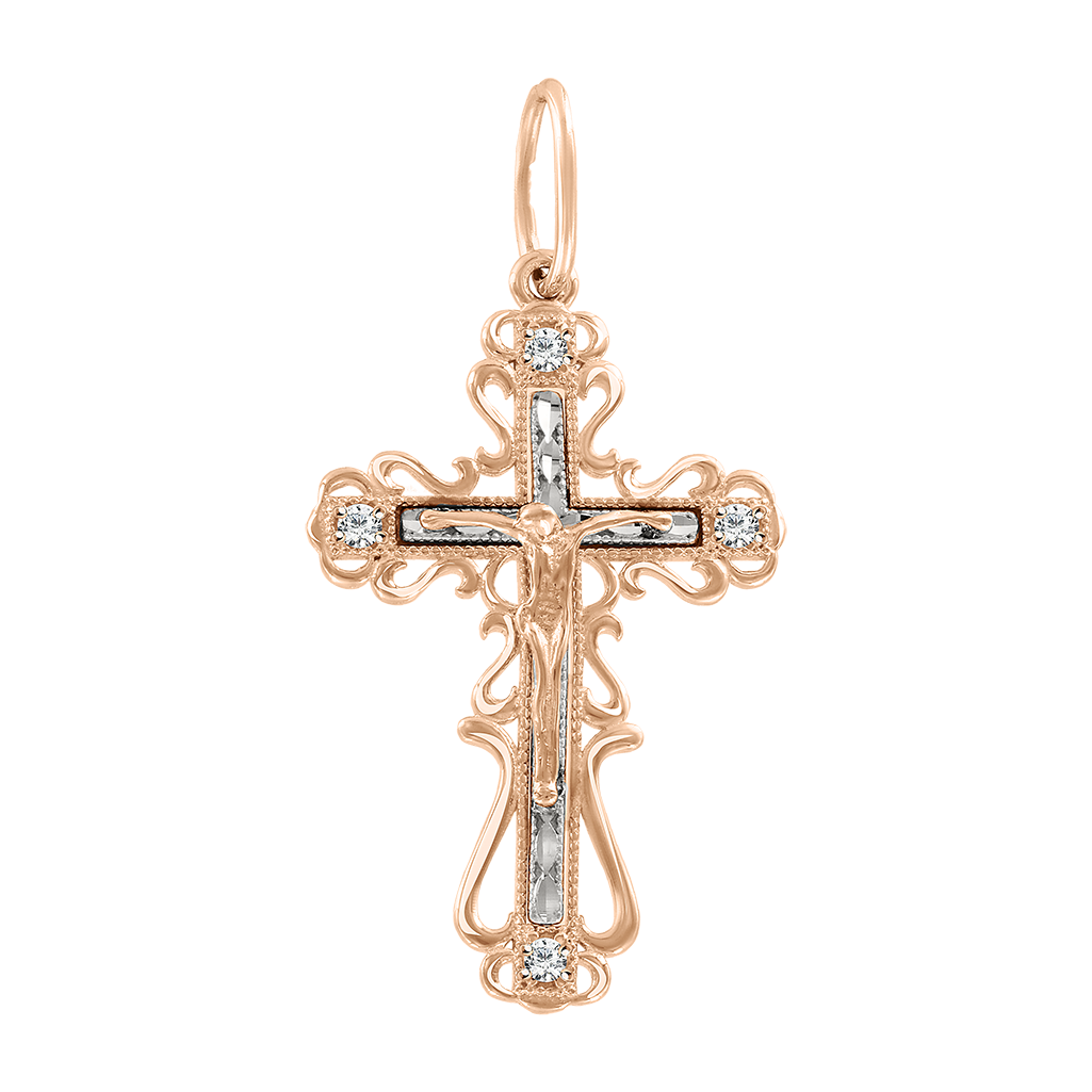 Anhänger – Kreuz mit Zirkonia Bild 1