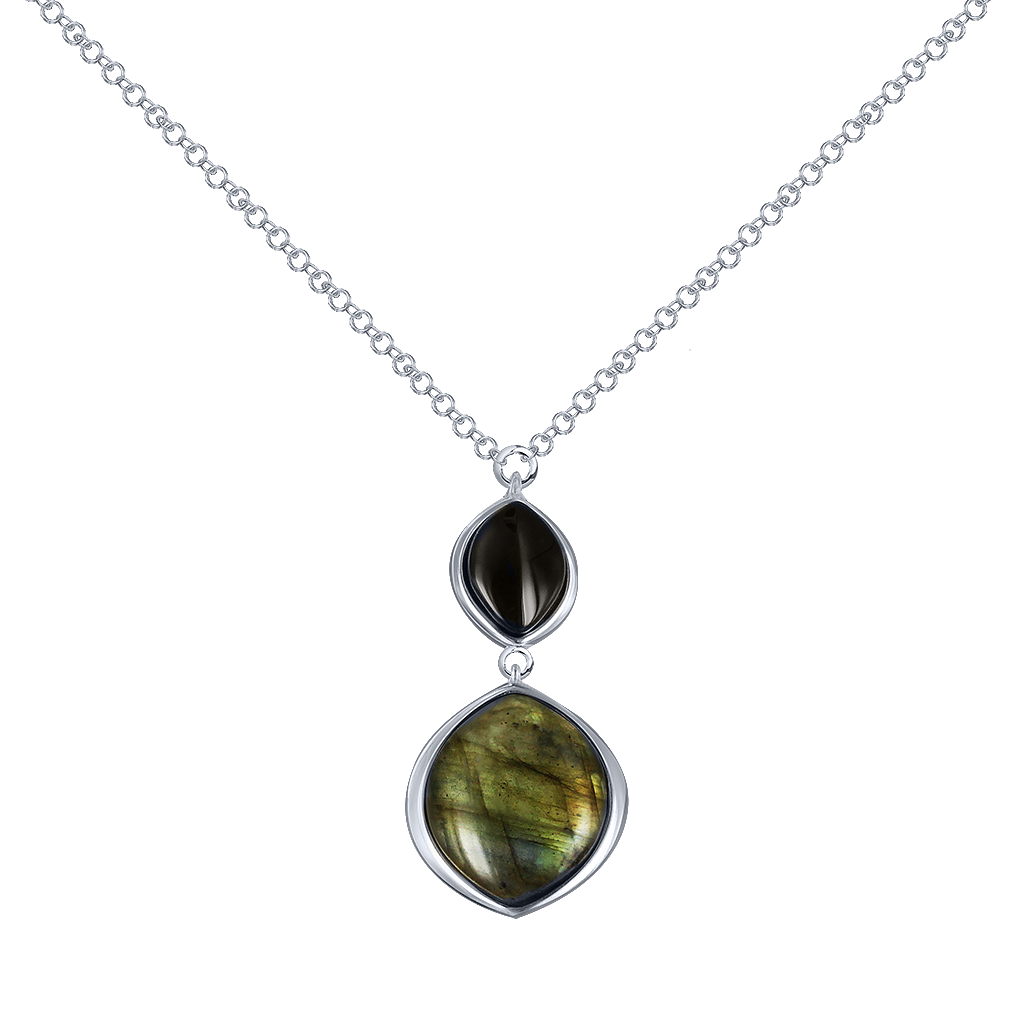 Collier mit Onyx und Labradorit Bild 1