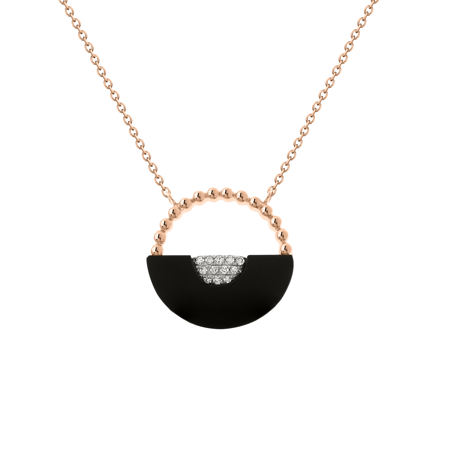 Goldkette mit Anhänger und Brillanten Rotgold Bild 1