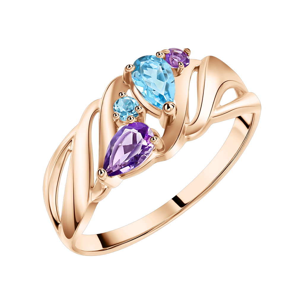 Damenring mit Topas und Amethyst Bild 1