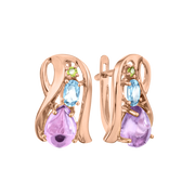 Ohrhänger mit Amethyst, Chrysolith und Topas Bild 1