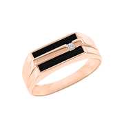 Herrenring mit Onyx, Brillant oder Zirkonia Bild 1
