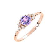 Damenring mit Amethyst und Zirkonia Bild 1