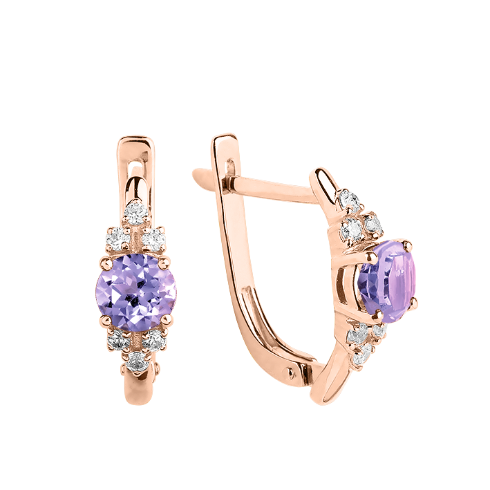 Ohrhänger mit Amethyst und Zirkonia Bild 1