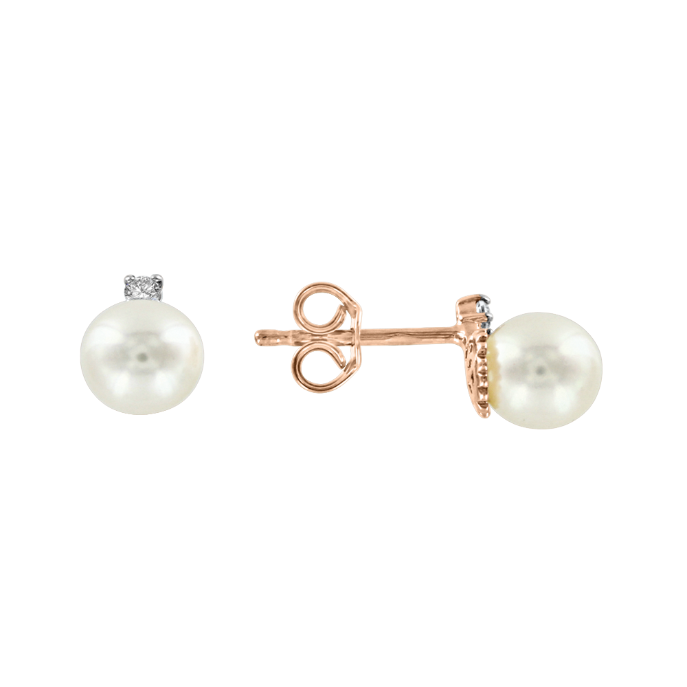 Ohrstecker mit Perle und Zirkonia Bild 1