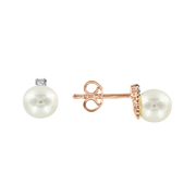 Ohrstecker mit Perle und Zirkonia Bild 1