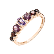 Damenring mit Granat, Rhodolit und Amethyst Bild 1