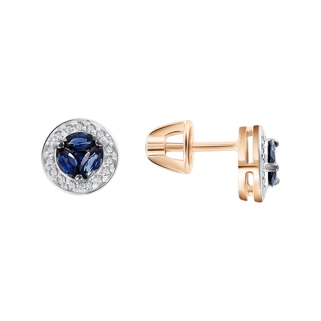 Ohrstecker mit Saphiren und Brillanten Bild 1