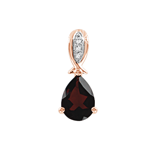 Anhänger mit Brillanten und Granat Bild 1