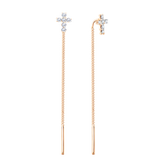 Ohrhänger als Durchzieher mit Zirkonia Bild 1