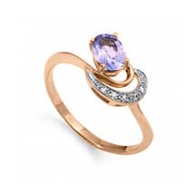 Damenring mit Amethyst und Zirkonia Bild 1