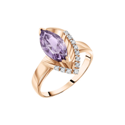 Damenring mit Amethyst und Zirkonia Bild 1