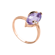 Damenring mit Amethyst und Zirkonia Bild 1