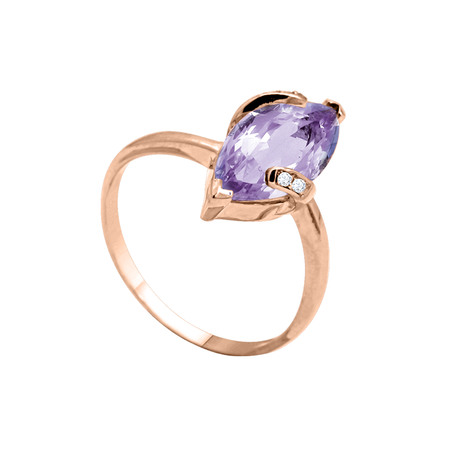 Damenring mit Amethyst und Zirkonia Bild 1
