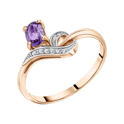 Damenring mit Amethyst und Zirkonia Bild 1