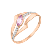 Damenring mit Amethyst und Zirkonia Bild 1