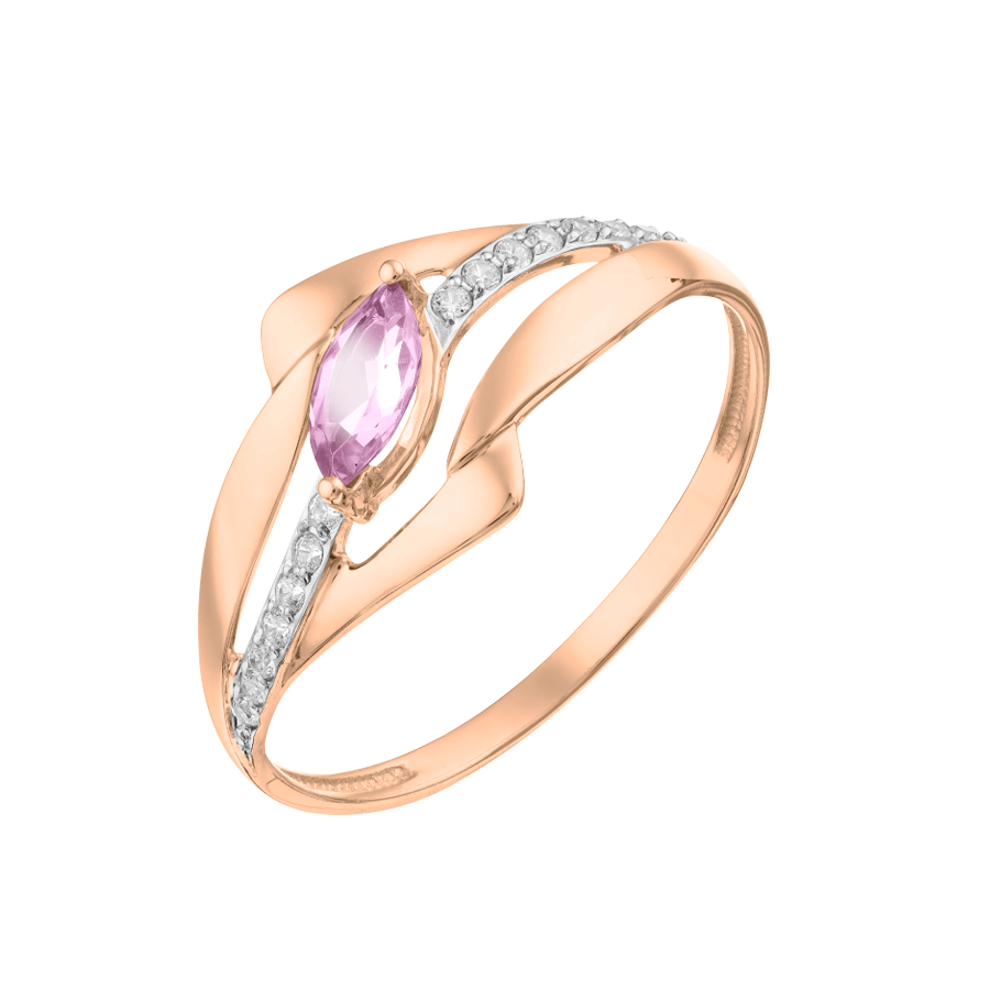 Damenring mit Amethyst und Zirkonia Bild 1