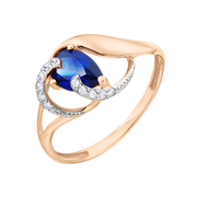 Damenring mit Saphir und Zirkonia Bild 1