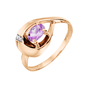 Damenring mit Amethyst und Zirkonia Bild 1