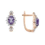 Ohrhänger mit Amethyst und Zirkonia Bild 1