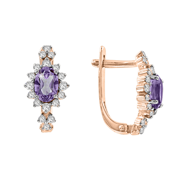 Ohrhänger mit Amethyst und Zirkonia Bild 1