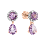 Ohrstecker mit Amethysten und Zirkonia Bild 1