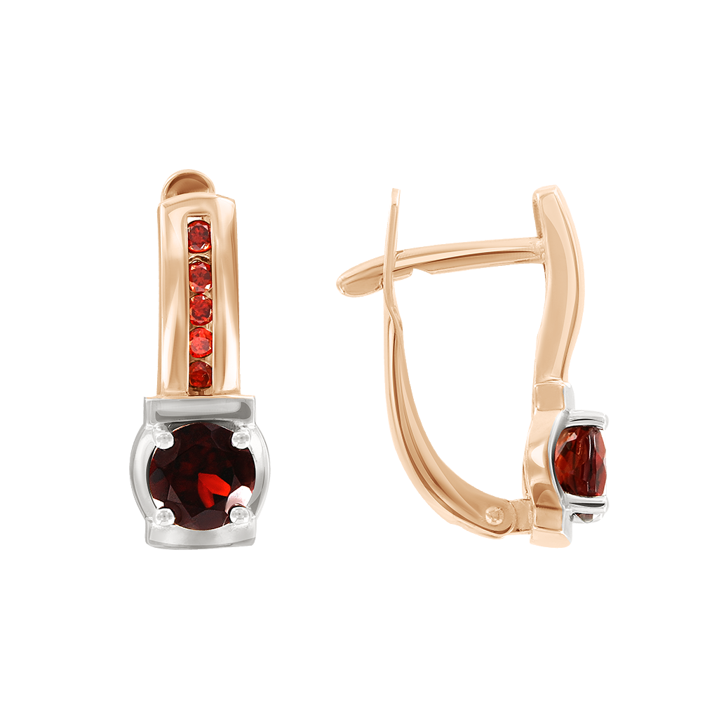 Ohrhänger mit Granat und Zirkonia Bild 1