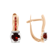 Ohrhänger mit Granat und Zirkonia Bild 1