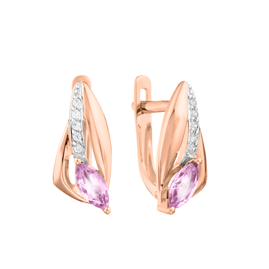 Ohrhänger mit Amethyst und Zirkonia Bild 1
