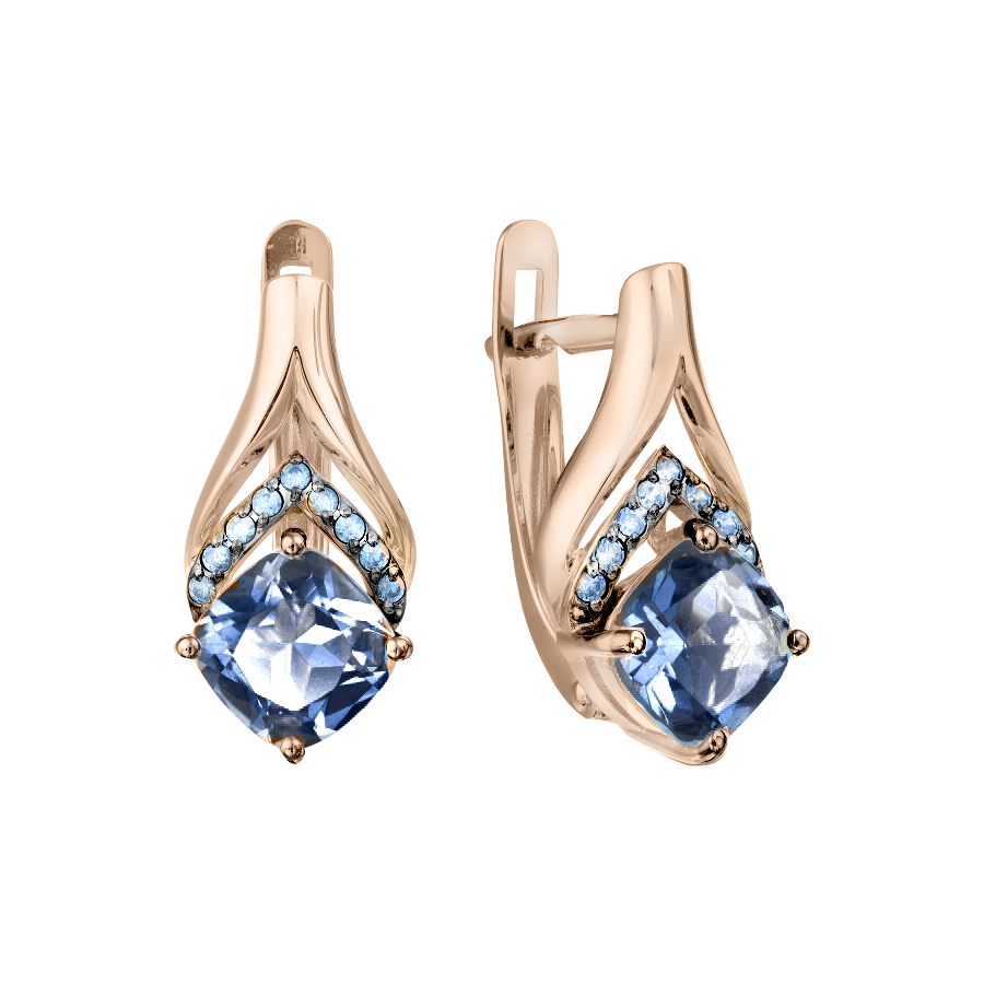Ohrhänger mit London Blue Topas und Zirkonia Bild 1