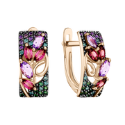 Ohrhänger mit Amethysten, Rhodolithen und Zirkonia Bild 1