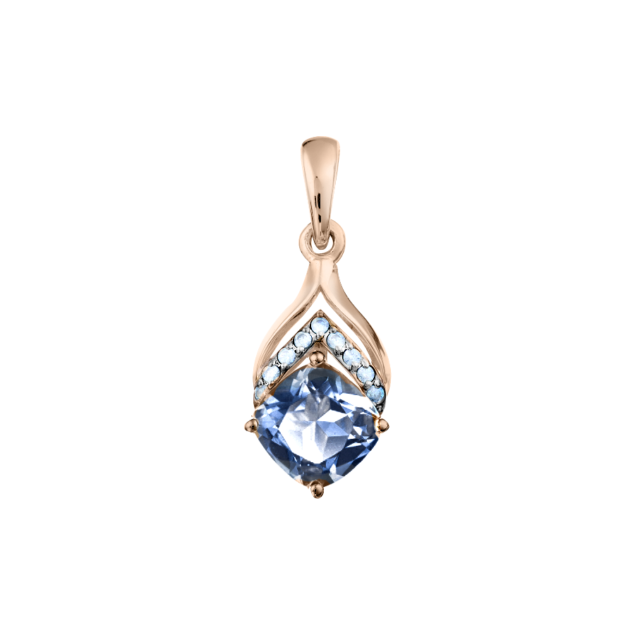 Anhänger mit London blue Topas und Zirkonia Bild 1