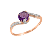 Damenring mit Amethyst und Zirkonia Bild 1