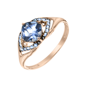 Damenring mit London blue Topas und Zirkonia Bild 1