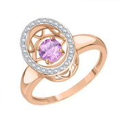 Damenring mit Amethyst und Zirkonia Bild 1