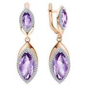 Ohrhänger mit Amethysten und Zirkonia Bild 1