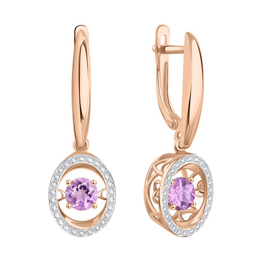 Ohrhänger mit Amethyst und Zirkonia Bild 1