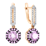 Ohrhänger mit Zirkonia und Amethysten Bild 1